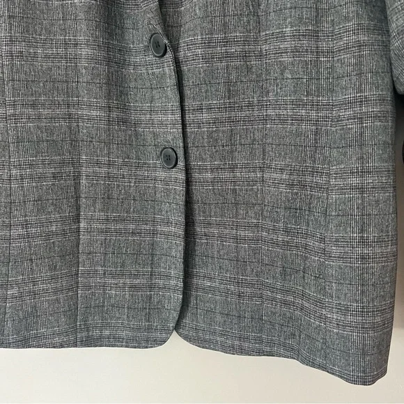 Evan Picone Glen Check Plaid Blazer Jacket 16 Womens Grey Office Career Business - Picture 3 of 11